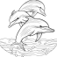 Dolphin Drawing   Three Coloring Page Printable Animal Coloring Pages