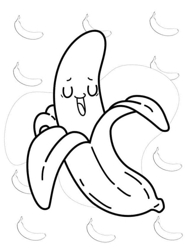 Banana  Pages   Cute Smiling Kawaii Banana