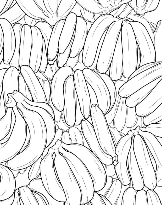 Banana Coloring    Multiple Bunches Of Bananas Coloring