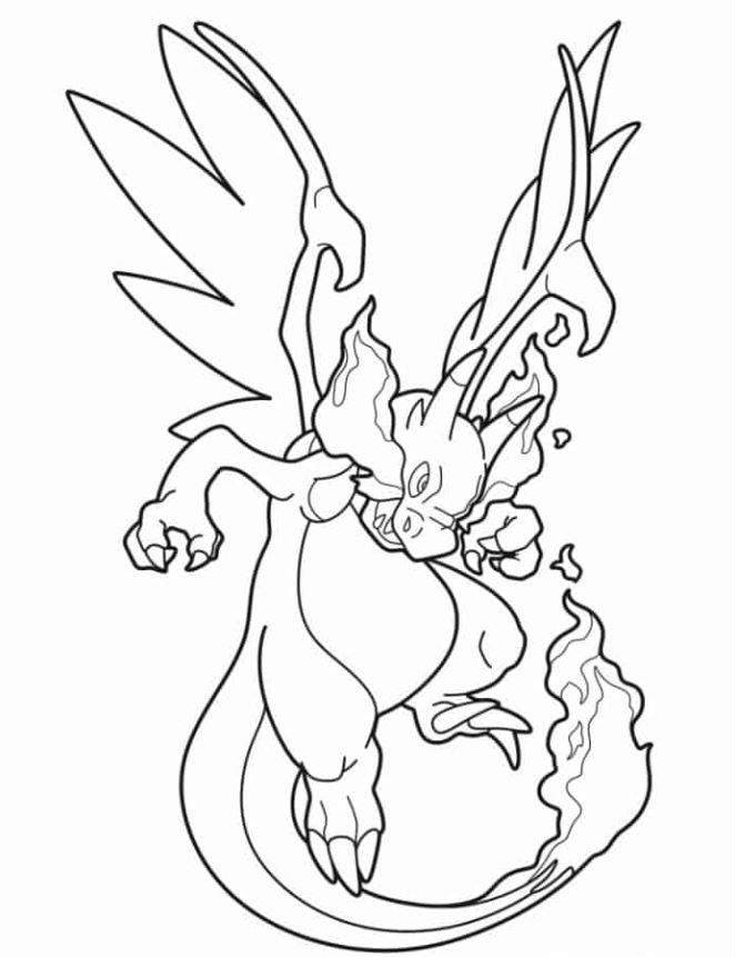 Charizard Coloring Pages   Angry Charizard Coloring In For