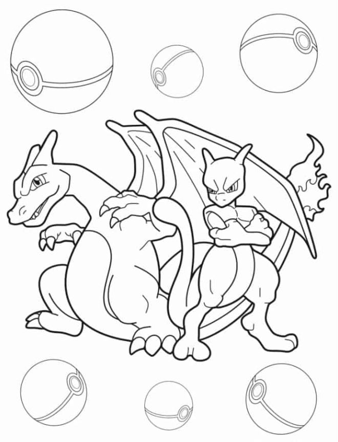 Charizard Coloring S   Charizard And Mewtwo Coloring