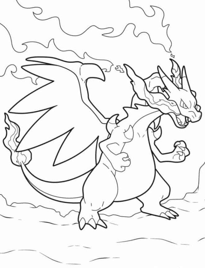 Charizard Coloring Pages   Charizard Breathing Out