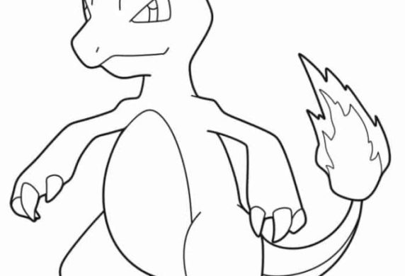 Charizard Coloring Pages   Simple Charmeleon Outline Coloring In For Preschoolers