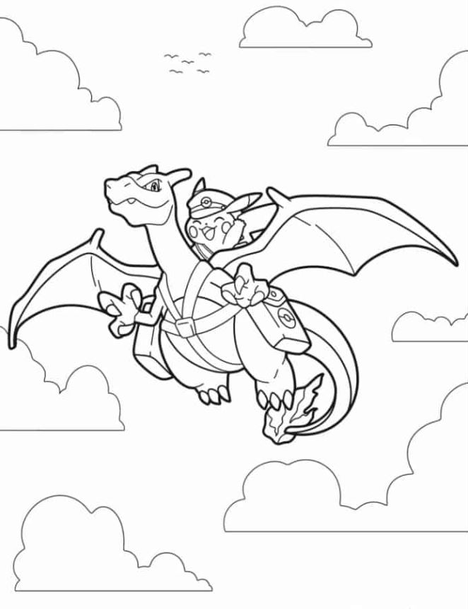 Charizard Coloring Pages   Special Delivery Charizard With