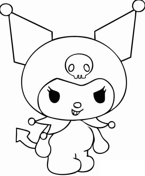 Kuromi Coloring Pages   Kuromi My Melody With Heart Coloring Page Free Printable Coloring