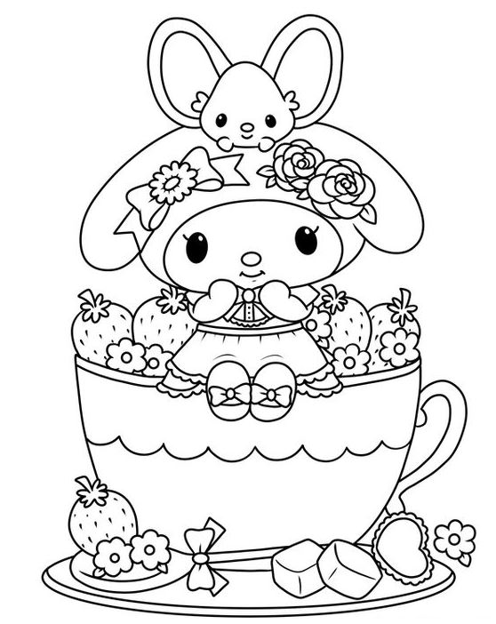 Kuromi Coloring Pages   Printable Kuromi Coloring Pages For