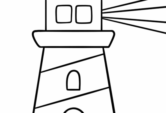 Lighthouse Coloring Pages   Simple Lighthouse Coloring Page For Preschoolers