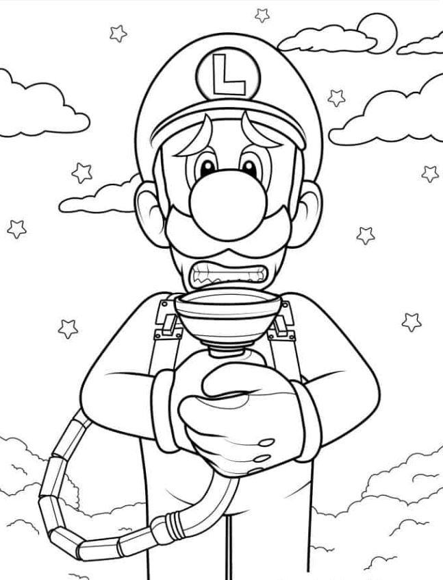 Luigi Coloring Pages   Coloring Page Of Luigi’s