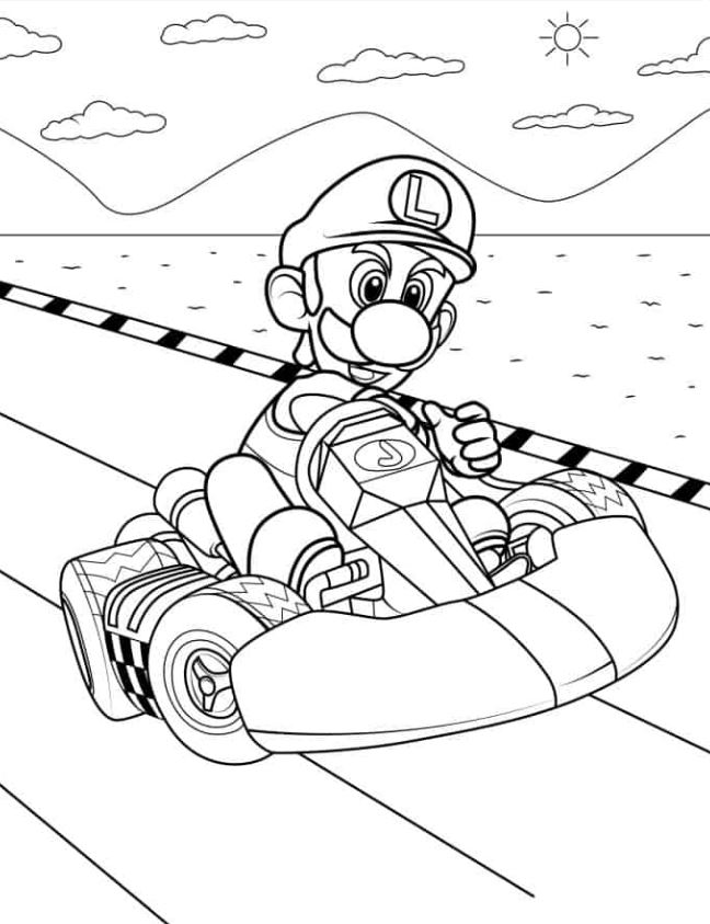 Luigi Ing Pages   Luigi Racing In Mario Kart To