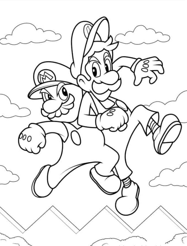 Luigi Coloring Pages   Mario And Luigi Coloring