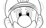 Luigi Coloring Pages   Simple Coloring Page Of Luigi Face