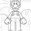 Luigi Coloring Pages   Smiling Luigi Coloring Page