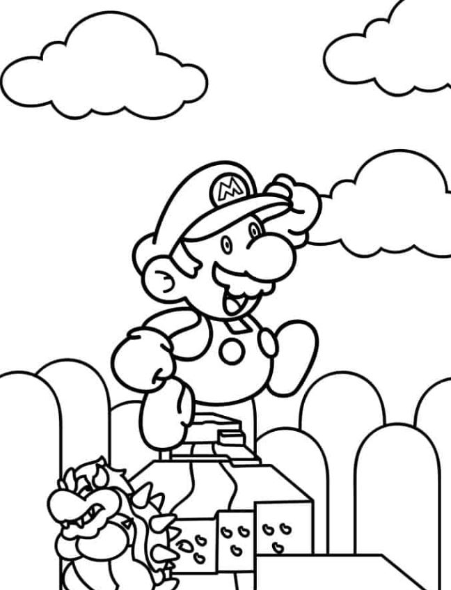 Mario Coloring Pages   Baby Mario And Bowser Coloring For