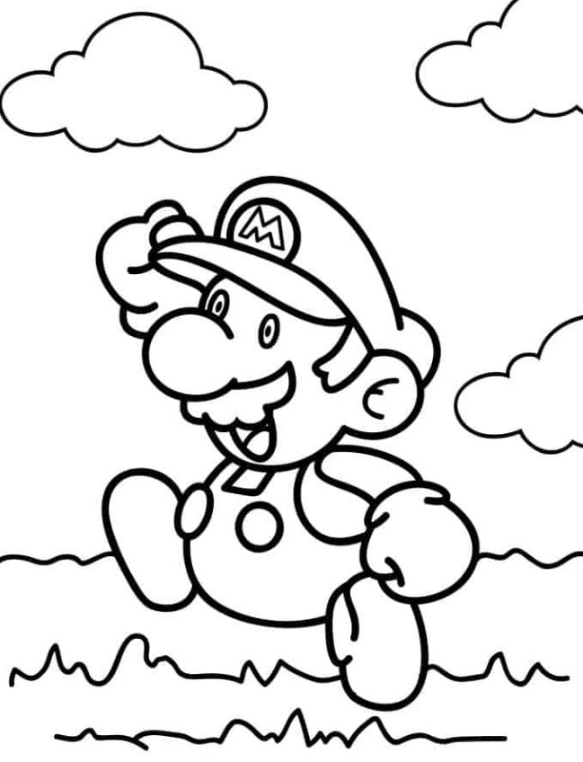 Mario Coloring Pages   Easy Paper Mario Coloring