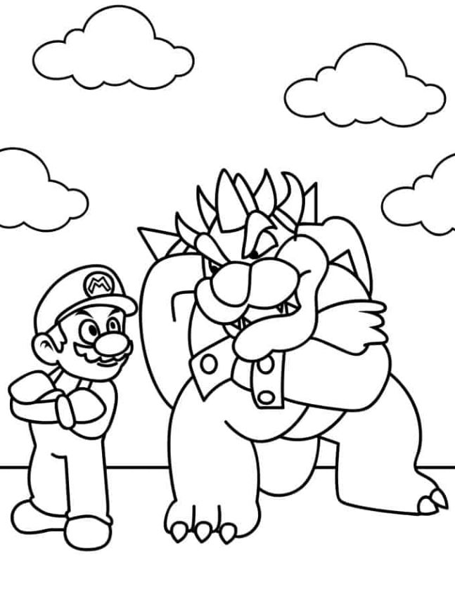 Mario Coloring Pages   Mario And Bowser Coloring For