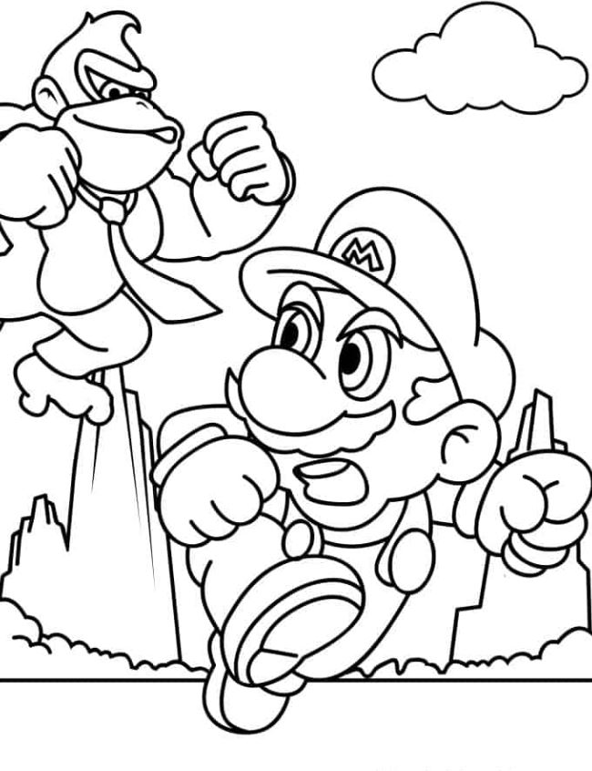Mario Coloring S   Mario And Donkey Kong Coloring