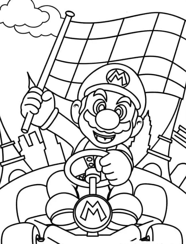 Mario Coloring S   Mario Kart Coloring