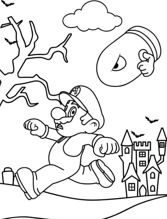 Mario  Pages   Mario Running From Bullet Bill