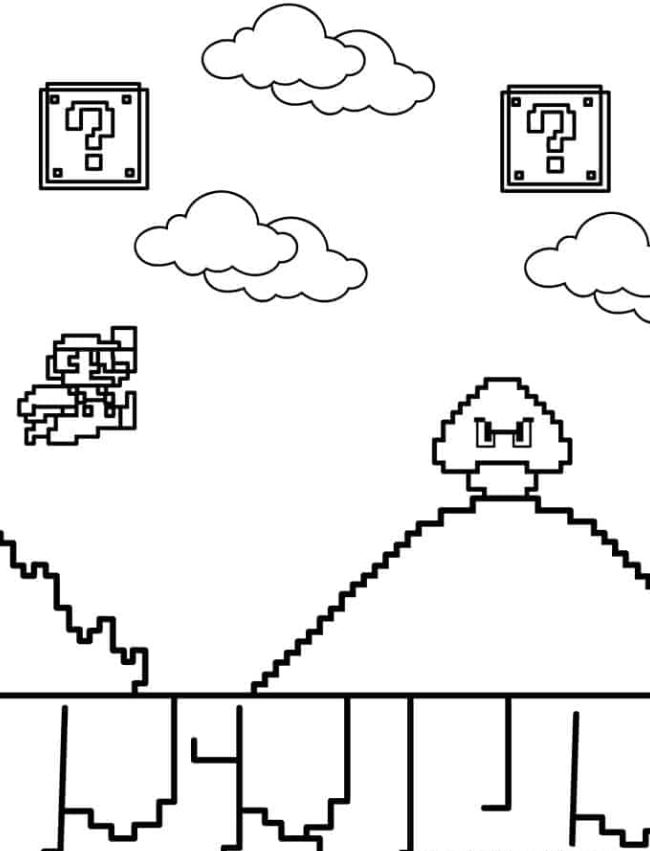 Mario  Pages   Retro Mario And Goomba Pixel