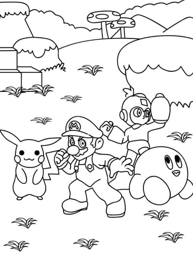 Mario Coloring S   Super Smash Bros Coloring