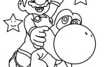 Mario Coloring Pages   Yoshi And Mario Coloring In For Kids