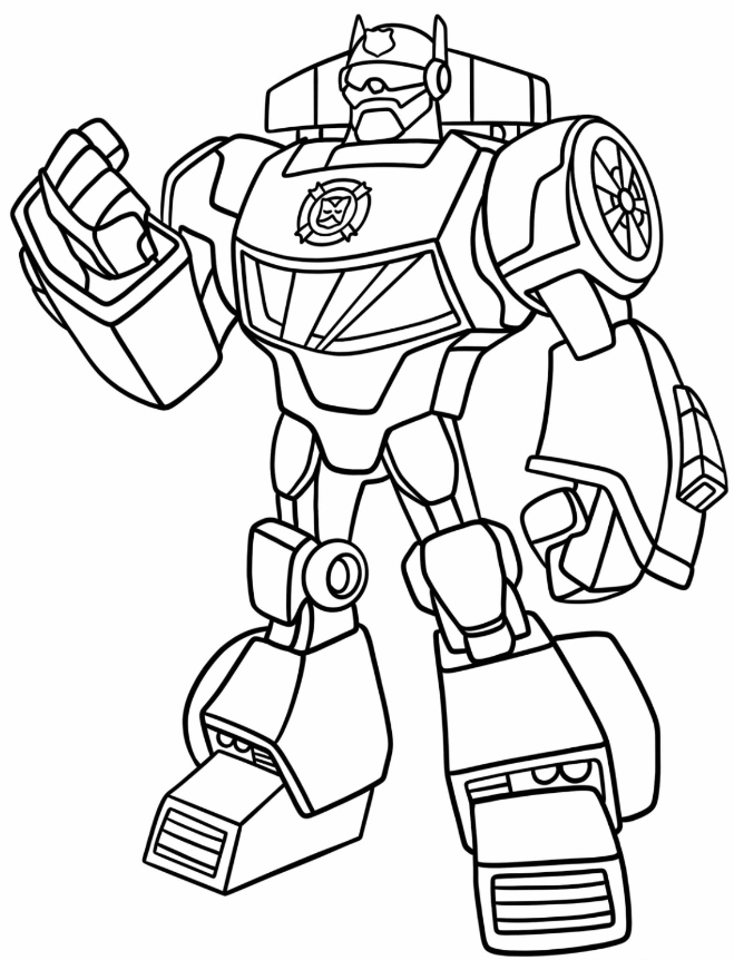 Rescue Bots Coloring Pages   Chase The Police Bot In Robot