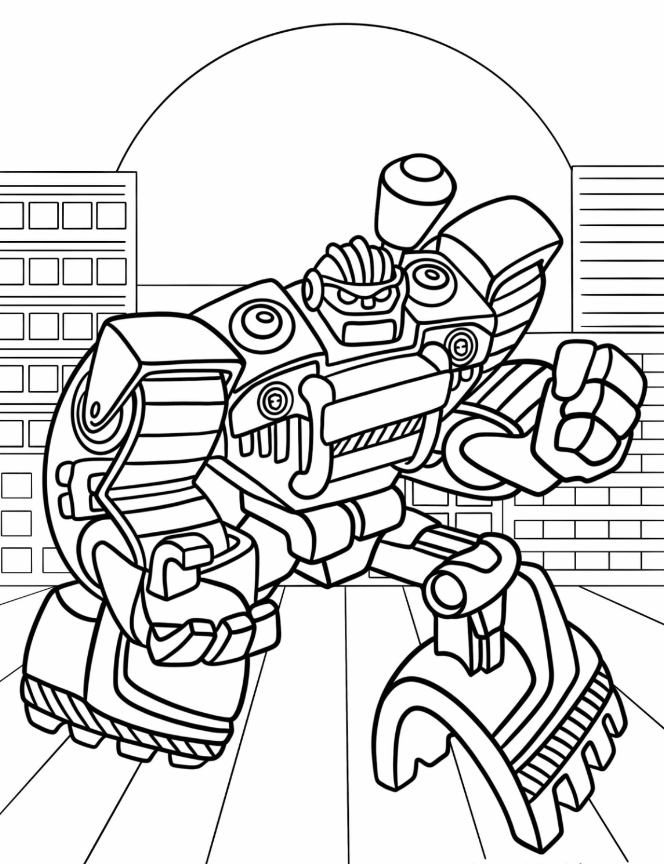 Rescue Bots Coloring Pages   Detailed Rescue Bots Boulder In The