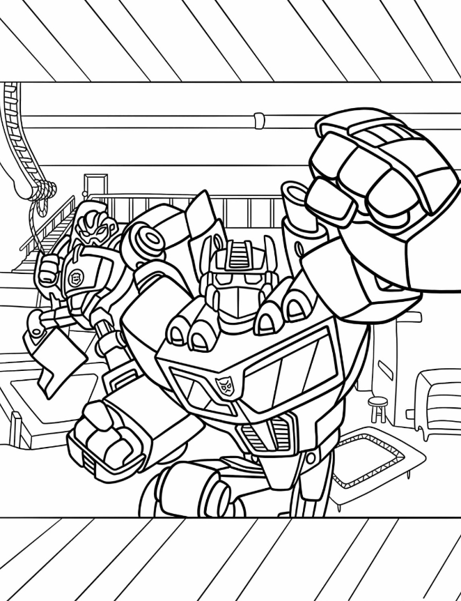 Rescue Bots Coloring S   Optimus Prime And Bumblebee Rescue Bots Coloring