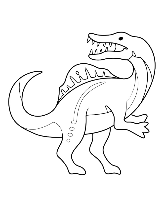 Spinosaurus Coloring Pages   Cute Spinosaurus Outline Coloring Page For