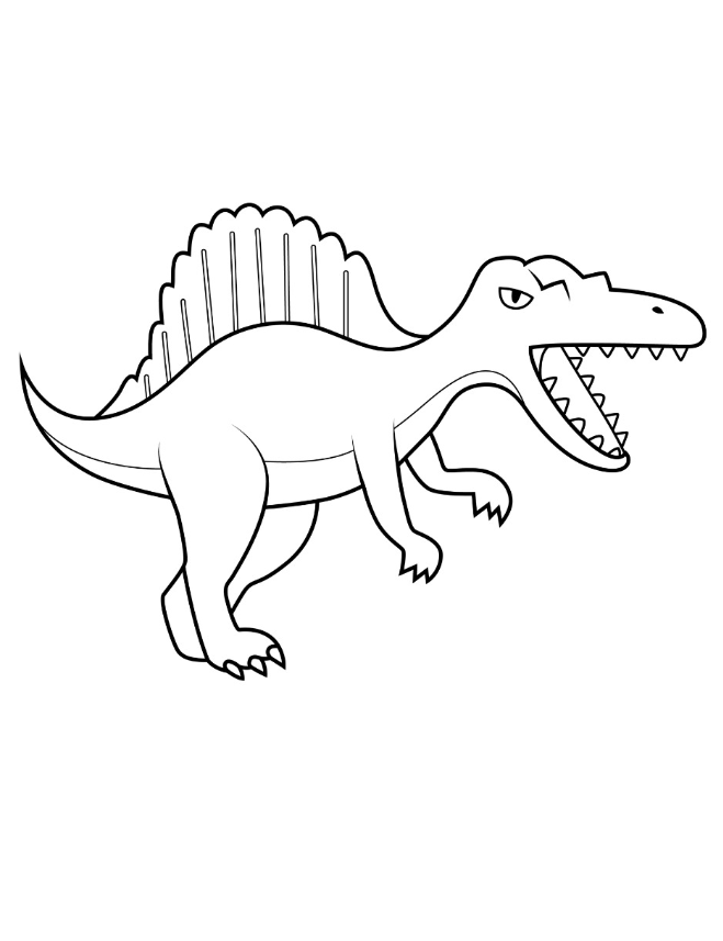 Spinosaurus Coloring Pages   Easy Spinosaurus Outline Coloring Page For