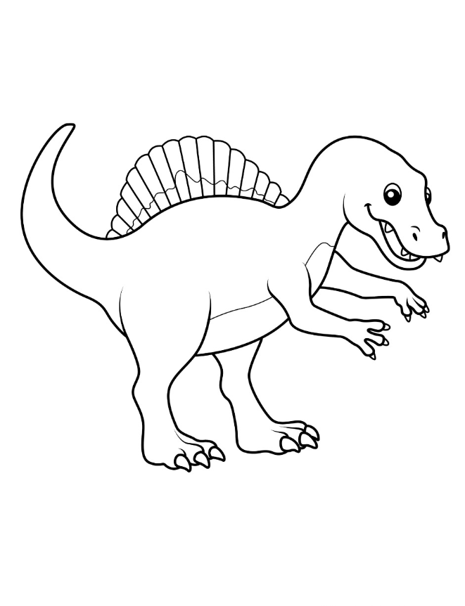 Spinosaurus Coloring Pages   Kawaii Spinosaurus Coloring Page For