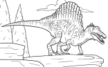 Spinosaurus Coloring Pages   Spinosaurus Standing On The Edge Of A Cliff