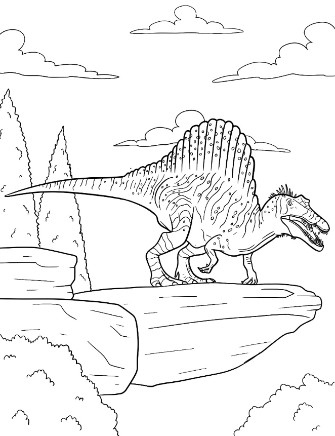 Spinosaurus Coloring Pages   Spinosaurus Standing On The Edge Of A