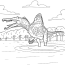 Spinosaurus Coloring Pages   Spinosaurus Wading Through The Water