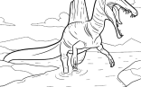 Spinosaurus Coloring Pages   Spinosaurus Walking On The Shore Coloring Sheet For Kids