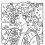 Retro Anime Girl Drinking Boba Tea Aesthetic Coloring Sheet For Kids