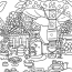 Tiny Creatures Making Fresh Beverage Garden Fantasy Aesthetic Coloring Sheet