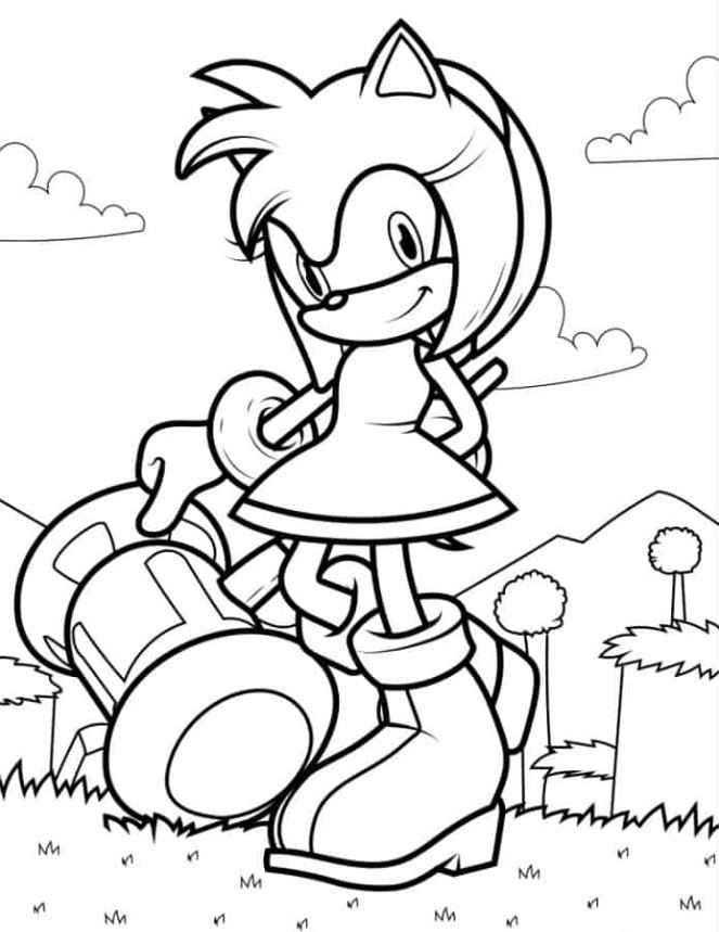 Amy Rose In Super Smash Bros Coloring