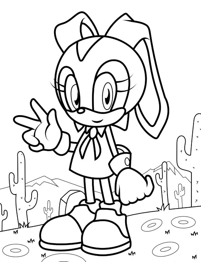 Cream The Rabbit In The Desert Coloring