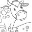 Easy To Color Cartoon Cow Coloring Sheet