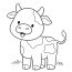 Easy To Color Cow Coloring Sheet For Preschoolers