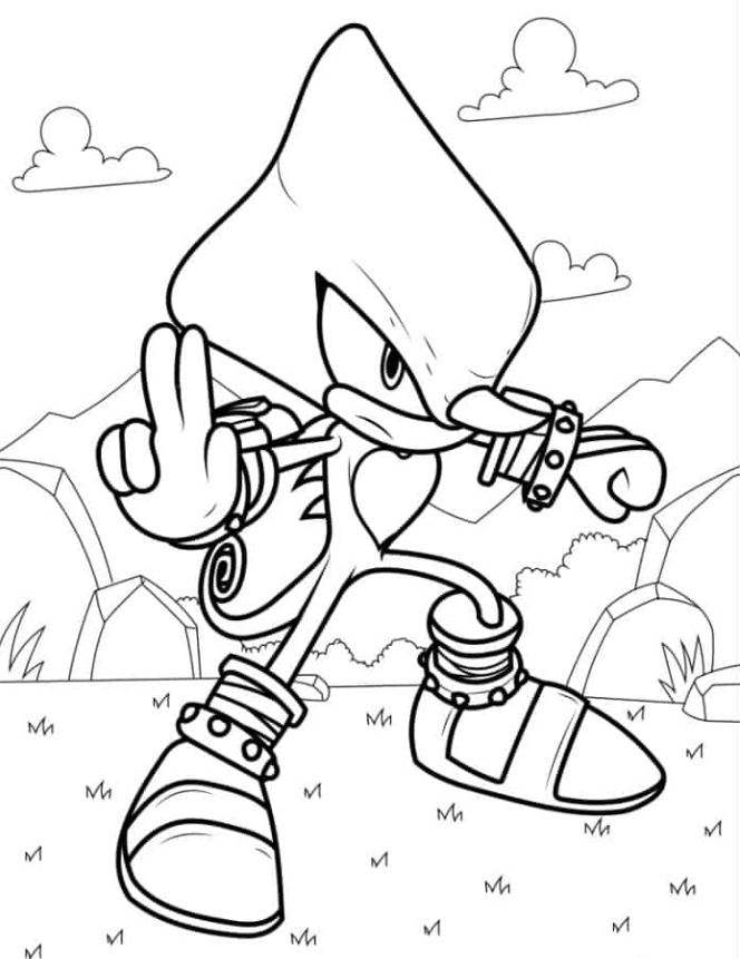 Espio The Chameleon Fighting Stance Coloring