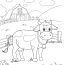 Happy Cow On Farm Coloring Page