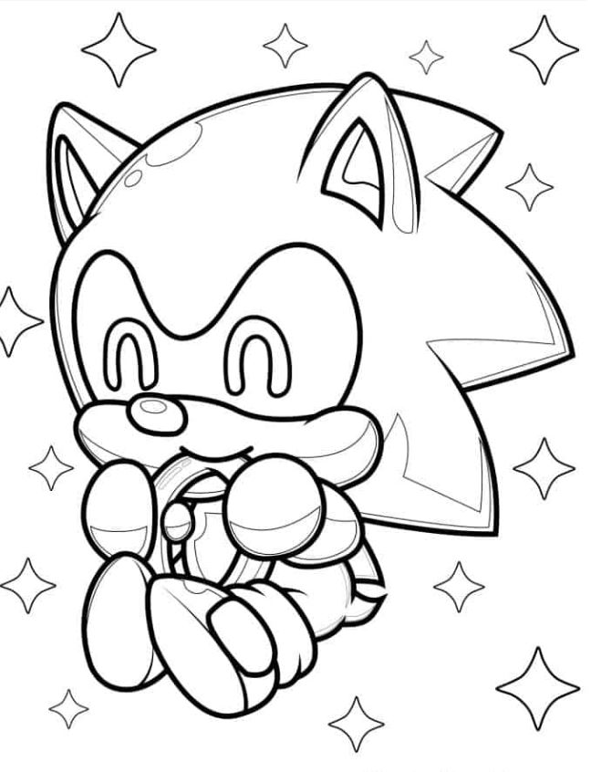 Kawaii Baby Sonic Coloring Page For