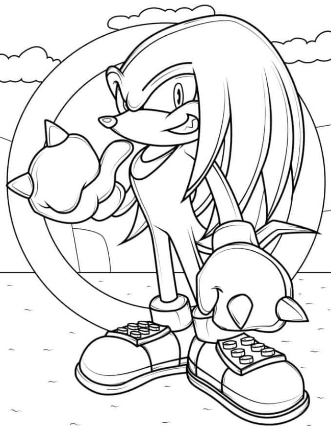 Knuckles From Sonic Coloring Sheet