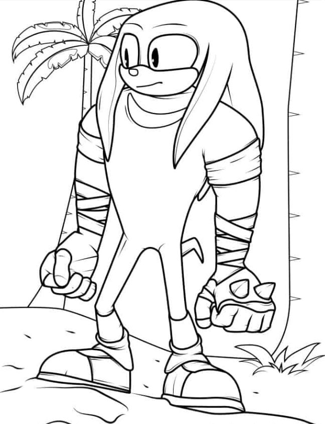 Knuckles The Echidna Coloring