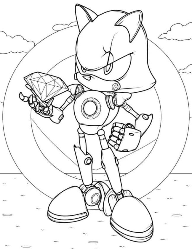 Metal Sonic Holding Diamond To