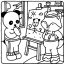 Painters Panda And Fox Coloring Page