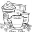 Realistic Starbucks Frappe And Hot Coffee Coloring Page