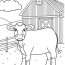 Simple Cow On The Farm Coloring Page